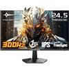 Minifire Monitor Gaming 24.5 Pollici 300Hz, 1ms, Full HD Schermo Senza Cornice, VA Pannello, Adaptive Sync, HDR, Eye-Care, HDMI2.1 & DisplayPort1.4, VESA75x75, 178°, -5°-15° Inclinazione Regolabile