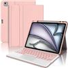 FOGARI Custodia Tastiera per iPad Air 13 M2 2024/M3 2025, Touchpad Intelligente, Tastiera Magnetica Retroilluminata a 7 colori, Tastiera Italiana Bluetooth Staccabile, Slot per Apple Pencil, Oro Rosa
