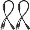 KUOQIY KUOQI 2 Pezzi 5.5x2.1 mm 5-24 V 1 Femmina a 2 Maschi Cavo Splitter DC, Cavo Splitter di Alimentazione DC a 2 Vie per Telecamere CCTV