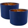 STHomedeco paralume Tamburo Medio - 30 x 20 cm paralume Tessuto Per Soffitto,Tavolo,Appeso,Lampada da terra (2 Blu)
