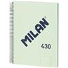 MILAN® Quaderno A4 con spirale e copertina rigida, 80 fogli bianchi da 95 g/m², collezione 430 since 1918, verde