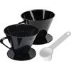 Westmark Set per Caffè da 3 Pezzi, 2 Filtri per Caffè Misura 2 e Misura 4 + Cucchiaio Dosa-Caffè, Plastica, Nero/Bianco, 244422E7