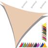 MAJINGC Tenda parasole triangolare, 3 x 4 x 5 m, impermeabile, protezione UV 95%, giardino, patio, piscina, esterni, con corda beige