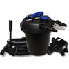 Wiltec Set per laghetti 6000l Filtro a Pressione Chiarificatore UVC 11W Tubo 25m Pompa 65W Pompa Fontana