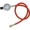 METER STAR Bottiglia di gas propano da 1LB e piccolo contenitore di butano - Set di regolatori regolabili con tubo da 80 cm, filettatura sinistra G1/4 pollici e filettatura universale girevole Flare