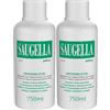 Saugella Attiva, Detergente Intimo Antibatterico, pH 3.5, con Estratto di Timo, Adatto Post Parto, in Gravidanza e Durante il Ciclo Mestruale, 2 Detergenti da 750 ml