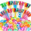 Betensh Palloncini Acqua, 555 pcs Gavettoni Acqua Autosigillanti, Bombe d'Acqua Colorate, Palloncini d'Acqua con Adattatore Rubinetto, Palloncini per Gavettoni Acqua per Bambini, Giochi d'Acqua