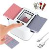 Bibykivn Mescolatore Automatico di Carte da Gioco, Mischiatore Elettrico Portatile per Schede di Diverse Dimensioni, 2000mAh Ricaricabile per Poker, Blackjack, Texas Hold'em (A-Bianco)