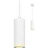 BOYIR Lampadario a Sospensione Moderno 15cm, Lampada a Sospensione con Portalampada GU10, Lampadario Cilindrico Bianco, Lampadari Regolabile in Altezza per Soggiorno, Camera da letto, Cucina