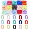 SOFPLATE 420 pz 15 colori Acrilico Maglie Catena Gioielli Anelli di Collegamento Opaco Arcobaleno Colorato Ovale Cavo Cordolo Aperto Clip Ganci Collegamento Rapido Connettore per Gioielli Creazione Co