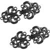 WANDIC Fibbie Per Mantella, 2 Paia Di Fibbie Per Mantella A Fiore Vorticoso Ganci E Occhielli Da Cucire Per Cardigan Colore Nero Fucile