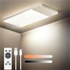 SNADER Plafoniera a LED con sensore di movimento e telecomando - Lampada da soffitto dimmerabile e senza fili - Lampada da soffitto con batteria da 12000 mAh - Durata ultra lunga per scale, corridoi