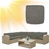 SYLC Impermeabile Federe Per Cuscino Divano Copricuscini Per Giardino Rattan Per Esterni E Patio, Coperte Del Cuscino Con Cerniera Per L/angolo (1 pz 55×50×10 cm,Light grey)