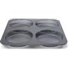 patisse Stampo forato per panini per hamburger, rivestimento antiaderente, 4 cavità rotonde da 12 cm ciascuna, dimensioni padella 28 x 28 cm, profondità 2,5 cm, medio, nero