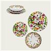 ARCA, Set 18 Piatti Coordinati Spring in Porcellana e Ceramica Decorata, Servizio per 6 Persone, con Piatti Fondi, Piani e da Dessert