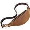 CONTACTS Borsa a tracolla piccola da uomo, in vera pelle, per escursioni, esterni, da viaggio, borsa sottile, per telefono o da parete, stile vintage(marrone)