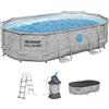 Bestway Steel Pro Max Splashview 56946 - Piscina Ovale per 7-8 Persone