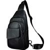 Le'aokuu Uomini All'aperto Casual Viaggio Escursionismo Tè Crossbody Petto Sling Bag Rig Una Tracolla Borsa Zaino Uomo In Pelle 8013