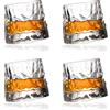 moorg Set Bicchieri da Whisky in Vetro Rotante, Bicchieri Wisky con Fondo Sferico per Degustazione, Bicchiere Senza Gambo di Alta Qualità, 4 Pz Bicchieri Vetro Particolari per Rum, Gin, Amaro e Distillati