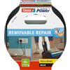 tesa extra Power Removal Repair - nastro in tessuto resistente con forte adesione - strappabile a mano - nastro riparazione removibile senza residui - 10m x 38mm - Nero