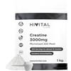 HIVITAL foods Creatina 3000 mg. 1 Kg / 1000 g. 294 dosi per quasi 10 mesi di trattamento. 100% Creatina Monoidrato Pura, Vegana e Micronizzata in polvere a 200 Mesh. Prodotto in Europa da HIVITAL