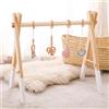 Promise Babe Babe Play Arch Baby Wood Baby Gym Wood Baby Play Arch Newborn Toy Play Arch Activity Centre Baby Pink Pendant Design Removibile Play Arch Babies Wood