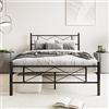 HOJINLINERO Letto in metallo 120 x 200 cm, con rete a doghe, letto matrimoniale 120 x 200, telaio in metallo con testiera, letto moderno, letto per ragazzi, 120 x 200 cm, montaggio facile, nero