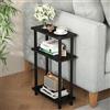 APICIZON Tavolino Laterale Stretto, Tavolino da Divano Laterale a 3 strati, 40x18x61.5CM, Tavolino da Caffè Moderno Piccolo, Tavolino Piccolo Adatto per Soggiorno, Camera da Letto, Nero