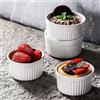 KZQXXT Creme Brulee, 4 pirottini per soufflé da 200 ml, piccole ciotole per ragout in ceramica, lavabili in lavastoviglie (bianco, Ø 9 cm)