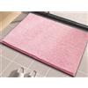 LEZUAN Tappeto Bagno in Ciniglia, Tappetino Bagno Antiscivolo, Tappeto Doccia Assorbente, Tappeti da bagno Morbido, Lavabile in Lavatrice(Rosa,60x90cm)