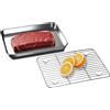 Wailicop Teglia da Forno in Acciaio Inossidabile con Griglia di Raffreddamento - Vassoio Multifunzionale per Cottura, Arrosto, Raffreddamento e Sgocciolamento - Lavabile in Lavastoviglie & Antiruggine