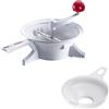 Westmark Set da Cucina, 1 Passaverdure Con 2 Dischi Forati + Imbuto per Conserve e Marmellate, ABS/PP/Acciaio Inox, Bianco/Rosso, 119622E6