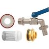 GEKA Set di collegamento per serbatoio dell'acqua piovana (dimensioni 1/2, diametro foro 27-30 mm, NW 13 mm, valvola di scarico a sfera, attacco per serbatoio dell'acqua, irrigazione giardino