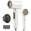 BAMBOO QUEEN Asciugacapelli Ionico 2400W, Phon Capelli Professionale, 2 Velocità 3 Impostazioni di Calore, Hair Dryer Capelli ad Asciugatura Rapida, Phone Capelli con Diffusore Capelli Ricci e Concentratore