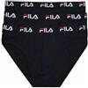 Fila 3 Pezzi Slip Uomo Elasticizzato - Disponibili Vari Colori - Slip Uomo Cotone - (IT, 200 Black 3 Pezzi Nero, L)