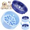 Zivacate Ciotola Anti Ingozzamento 2-in-1 - Passa dalla modalità standard a quella rallenta pappa | Design rialzato nascosto per rallentare la mangiata e prevenire il gonfiore per cani e gatti (Blu)