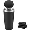 Adunsiaoto Mini Cestino Auto, Cestino Automobili Piccolo Con Coperchio, Bidone Macchina Con Coperchio per Automobili Casa Ufficio, Cassetta Del Rifiuto per Console O Porta Dell'auto(Argento)