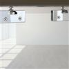 inferramenta Kit Sistema Scorrevole per Porta in Vetro - Attacco a Soffitto, Portata 80 kg, Spessore Vetro 4-12 mm - Cromo Lucido (Cromo Lucido, 180cm)