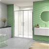 GENERIC 120x185 cm Porta Doccia Per Nicchia Doppie Ante Scorrevoli Ingresso Centrale In Vetro 5 mm Temperato Trasparente Profilo Cromo Lucido