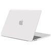 TECOOL Cover compatibile con MacBook Pro 15 Pollici 2019 2018 2017 2016 (A1990 A1707) con Touch Bar, Custodia Rigida Protettiva Sottile in Plastica Superficie Opaca, Bianco Traslucido