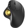 Nulea M501 Mouse Trackball senza fili, mouse ergonomico ricaricabile, tracciamento preciso e fluido, connessione a 3 dispositivi (Bluetooth o 2.4G), compatibile con PC, laptop, Mac, Windows.