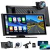 Lamto Autoradio Portatile con A-pple Carplay Android Auto con Dash Cam Anteriore Posteriore 4K+1080P, Wireless Autoradio 9,26 Pollici Touchscreen, Car Audio Radio con Mirror Link/Bluetooth 5.0/FM/AUX/64G TF