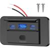 Xahpower Presa USB 12v per Camper, Caricatore Auto Doppia Porta PD3.0 C 30W e QC3.0 18W con Interruttore ON/OFF, Pannello di Alimentazione per Marina, Caravan, Camion, Bus