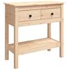 vidaXL Tavolo Consolle 75x35x75 cm in Legno Massello di Pino
