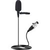 JTLAU Microfono Lavalier, microfono cardioide a condensatore a clip, compatibile con sistema wireless AKG/Samson, mini connettore XLR a 3 pin, ideale per lezioni, teatro, attori
