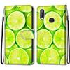 Mo-Somnus Cover per Huawei P20 Lite/Nova 3E, Custodia in PU Pelle Magnetica Libro Flip Caso Portafoglio [Supporto Stand] con Porta Carte e Cinturino da Polso Wallet Protettiva Case (Limone)