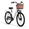 Antgooat 26 Bici Elettrica Donna, Bicicletta Elettrica Città a Pedalata Assistita, 250W City Ebike per Pendolari, Li-Batteria Rimovibile 48V 10.4Ah, Viene Fornito Con Un Cestino E Un Portapacchi (White)
