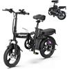 POWBEN Bicicletta elettrica pieghevole, 14 Smart Urban E-Bike, bicicletta elettrica con pedalata assistita, bicicletta elettrica pieghevole 25 km/h, fino a 30 km, batteria rimovibile