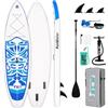 FunWater Stand Up Paddling Board gonfiabile SUP Paddleboard per adulti stand up paddle accessori con pagaia regolabile, pompa, zaino, guinzaglio (blu e bianco)
