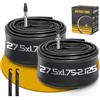 Gesinikad Confezione da 2 camere d'aria per bici da 27,5 pollici, AV32 mm, valvola Schrader, tubo per bicicletta da 27,5 x 1,75/1,9/1,95/2,0/2,1/2,125, camera d'aria in gomma butilica con 2 leve per pneumatici